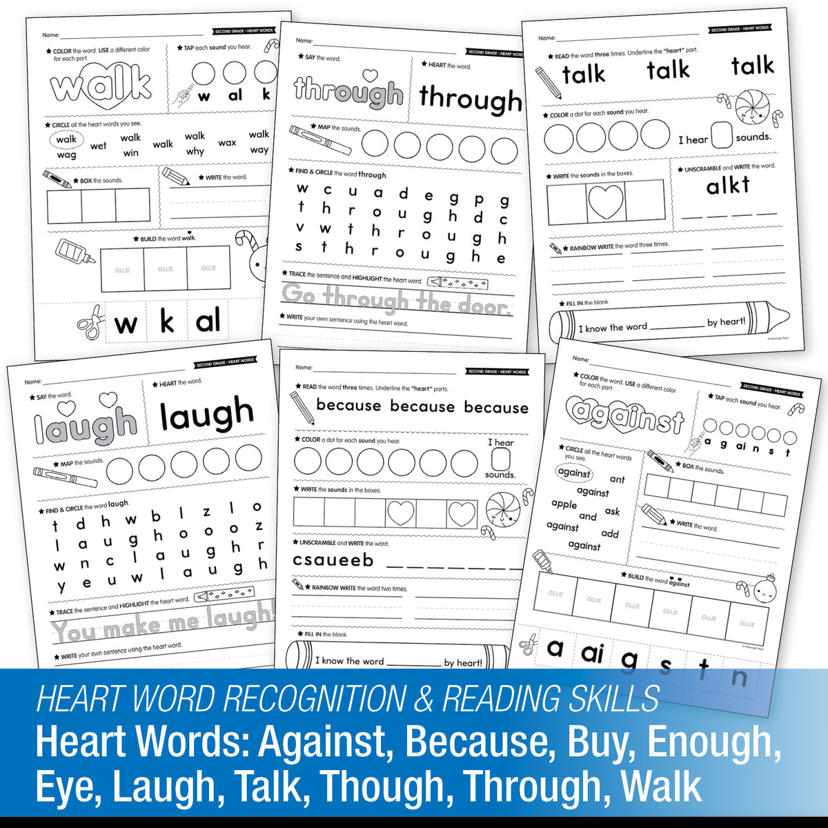 Printable Second Grade December Daily Heart Words