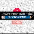 Load image into Gallery viewer, Printable Second Grade December Daily Heart Words
