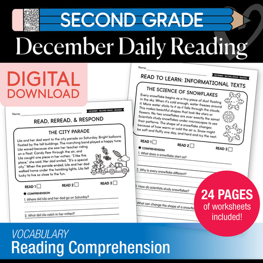 Printable Second Grade December Daily Reading