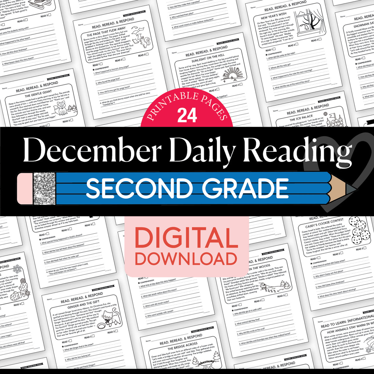 Printable Second Grade December Daily Reading