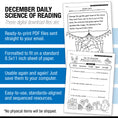 Load image into Gallery viewer, Printable Second Grade December Daily Science of Reading
