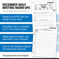 Load image into Gallery viewer, Printable Second Grade December Daily Writing
