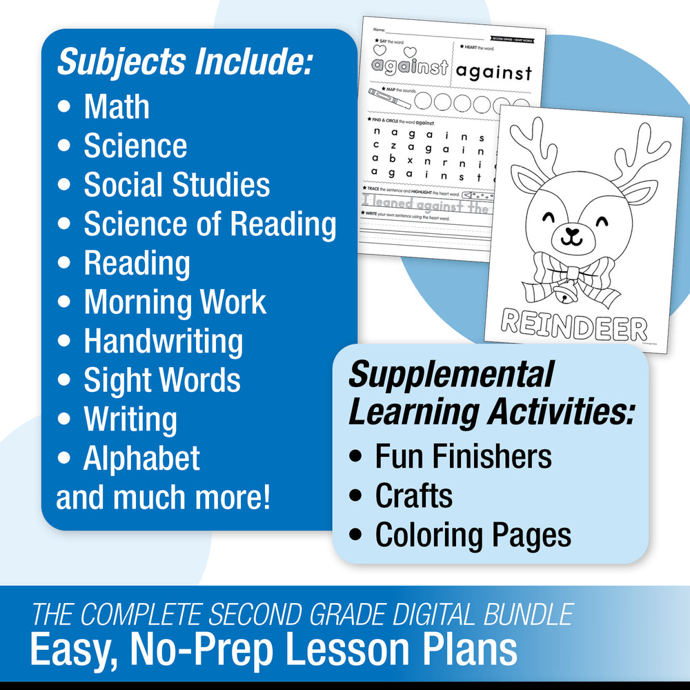 Printable Second Grade December Thematic Unit Bundle