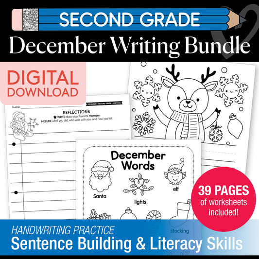 Printable Second Grade December Writing Bundle