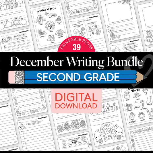Printable Second Grade December Writing Bundle