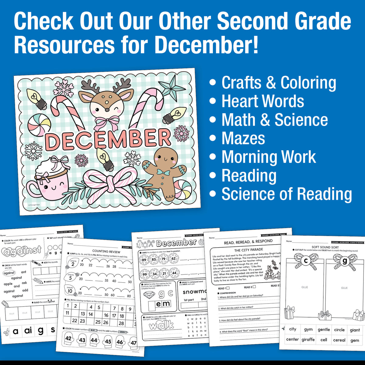Printable Second Grade December Writing Bundle