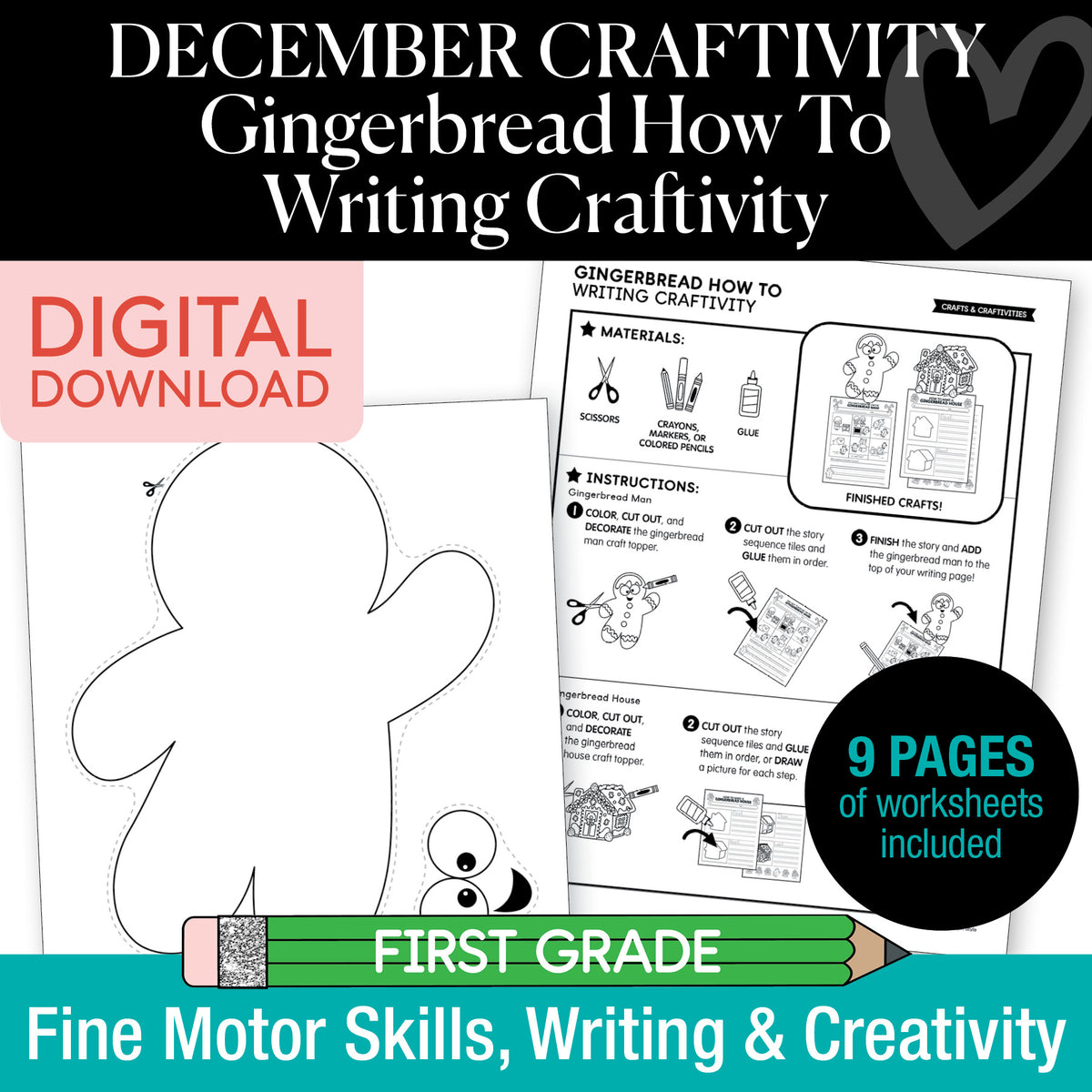 Printable December Gingerbread How To Writing Craftivity