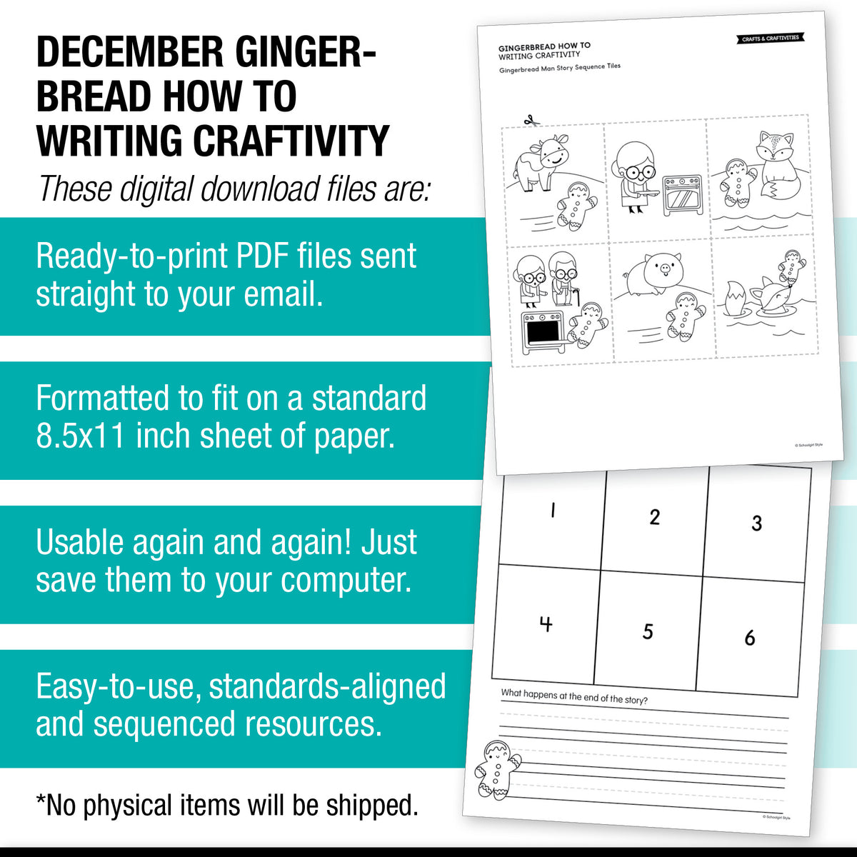 Printable December Gingerbread How To Writing Craftivity
