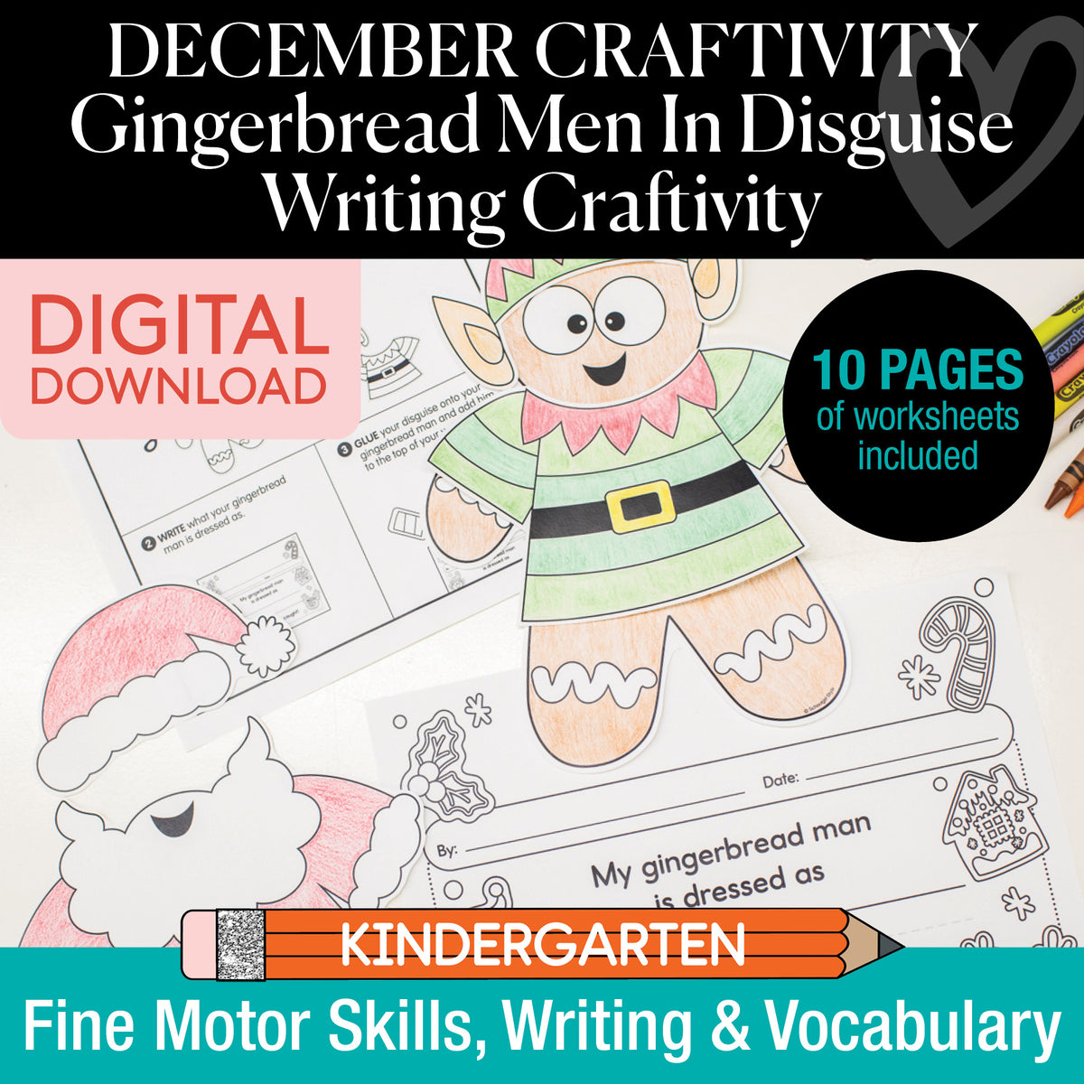 Printable December Gingerbread Men In Disguise Craft