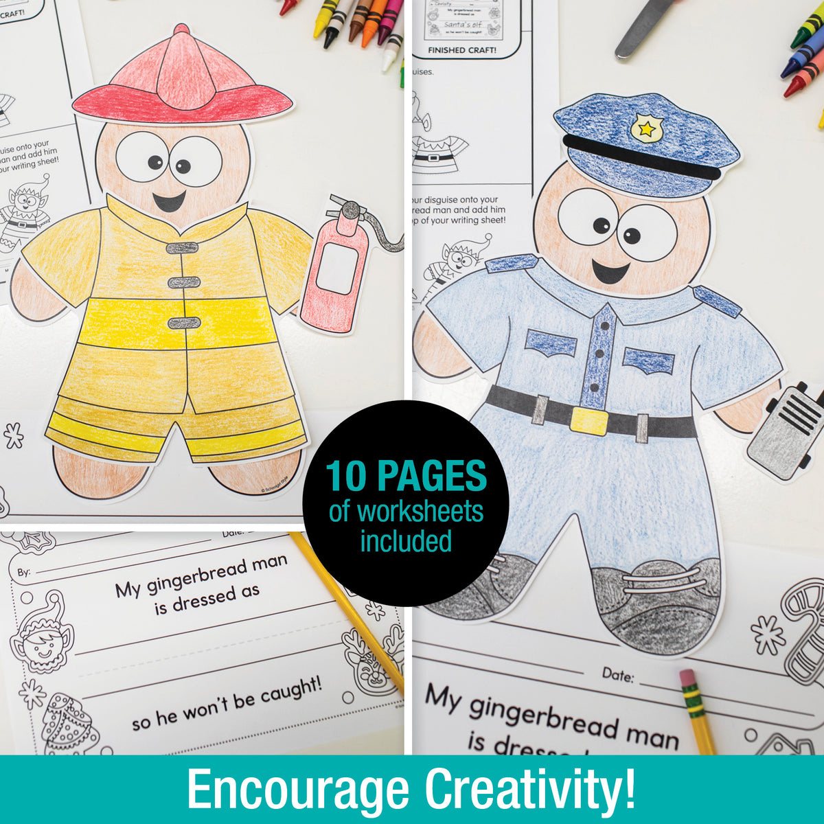 Printable December Gingerbread Men In Disguise Craft