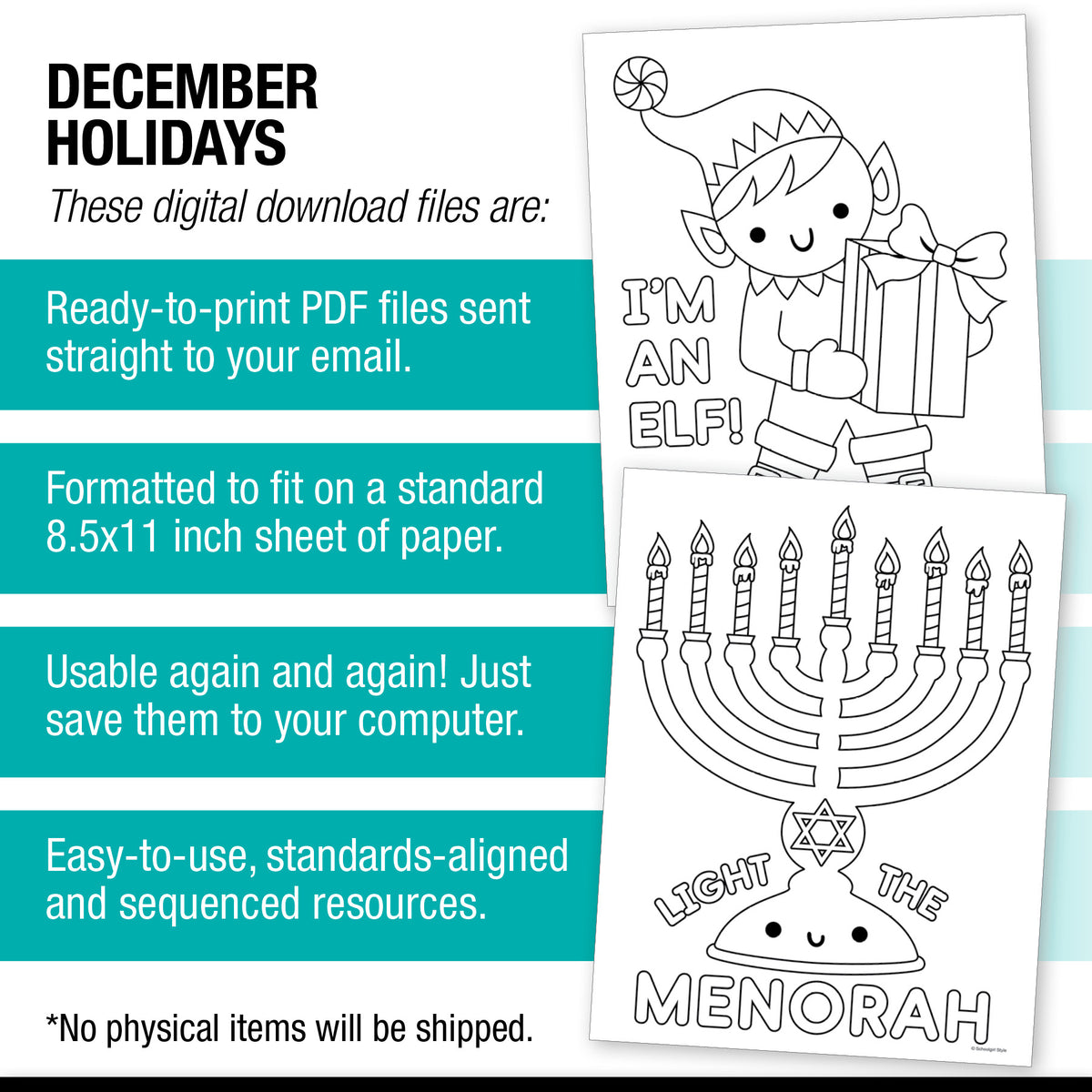 Printable December Holidays Around the World Party Pack