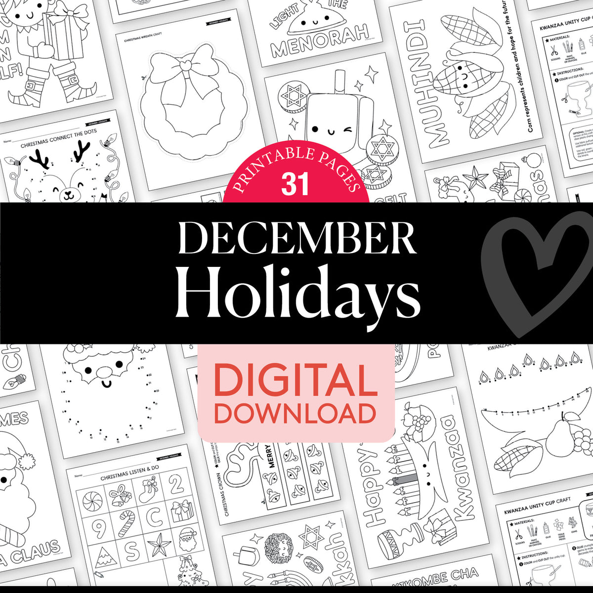 Printable December Holidays Around the World Party Pack