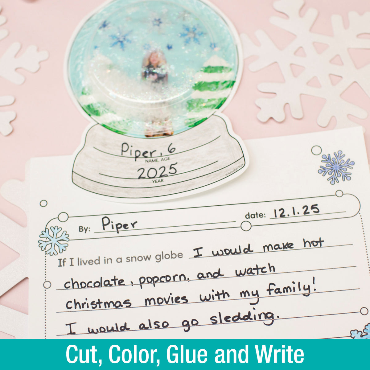 Printable December "If I Lived In A Snow Globe" Snow Globe Keepsake Craftivity
