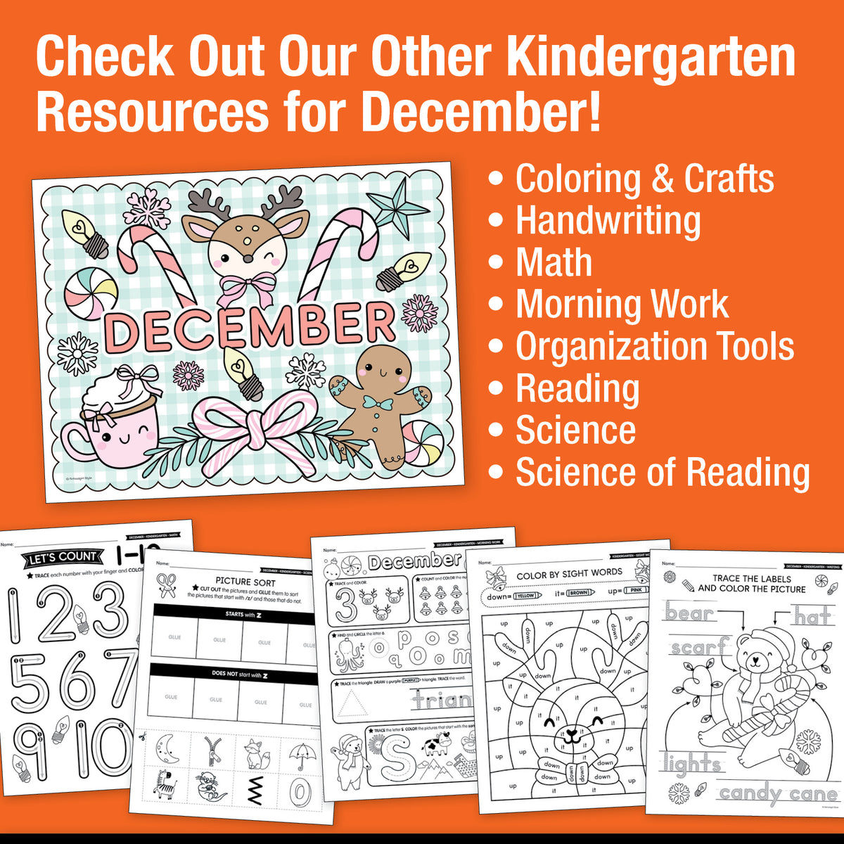 Printable Kindergarten December Daily Alphabet (M-P)