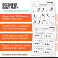 Load image into Gallery viewer, Printable Kindergarten December Daily Math Worksheets
