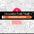 Load image into Gallery viewer,  Printable Kindergarten December Daily Math Worksheets
