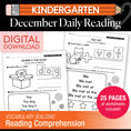 Load image into Gallery viewer, Printable Kindergarten December Daily Reading
