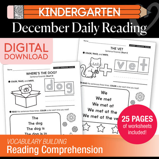 Printable Kindergarten December Daily Reading