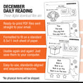 Load image into Gallery viewer, Printable Kindergarten December Daily Reading

