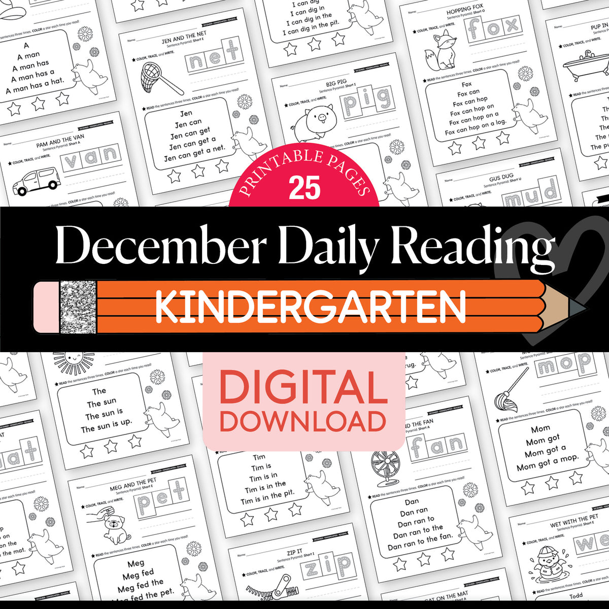 Printable Kindergarten December Daily Reading