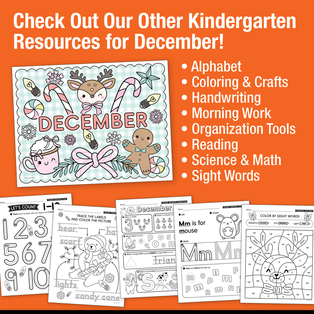 Printable Kindergarten December Daily Science of Reading