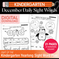 Load image into Gallery viewer, Printable Kindergarten December Daily Sight Words

