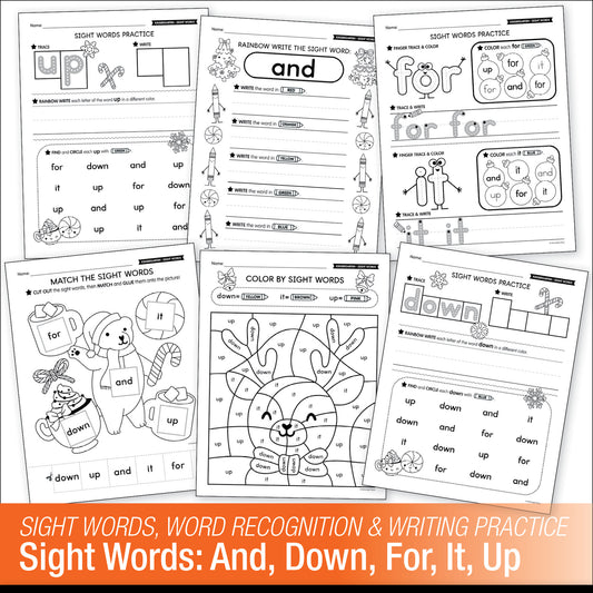 Printable Kindergarten December Daily Sight Words