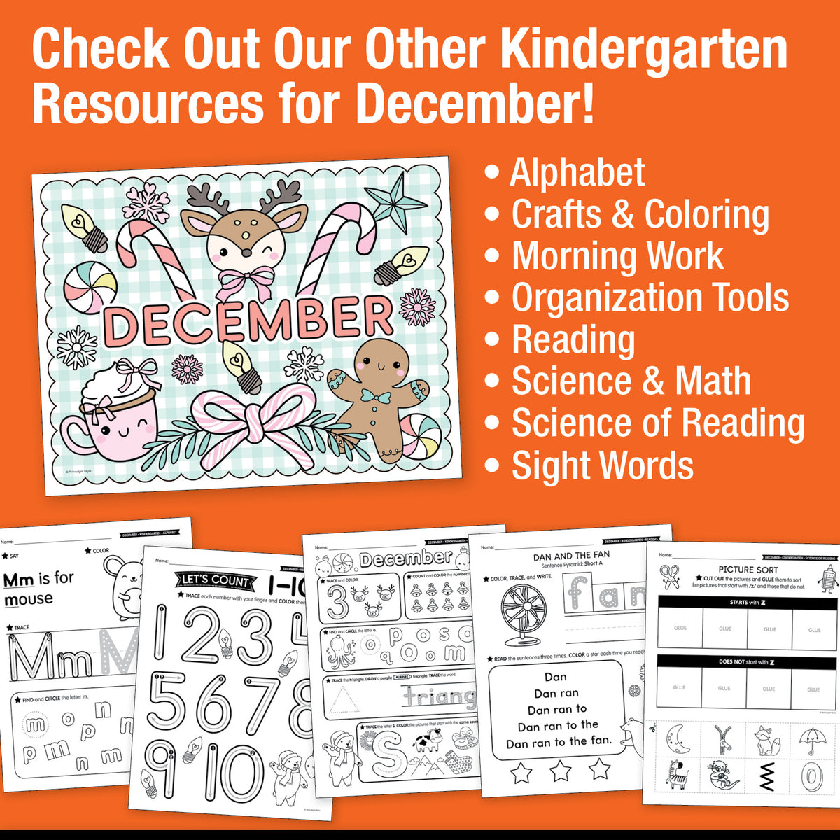 Printable Kindergarten December Writing Bundle