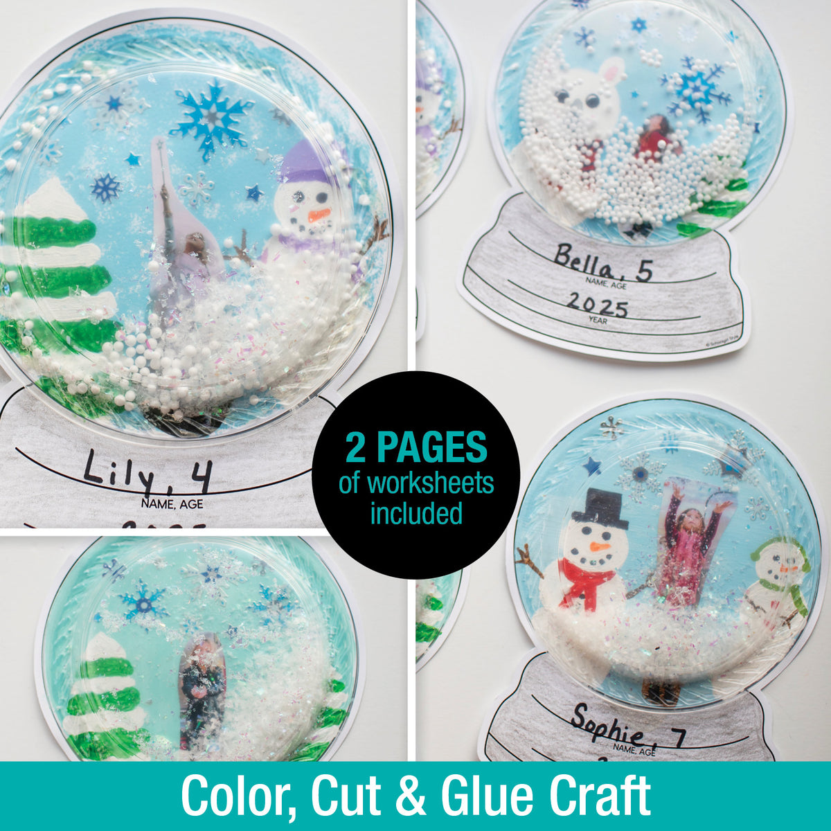 Printable December "Me in Snow" Snow Globe Keepsake Craftivity