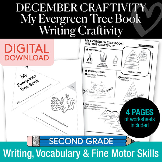 Printable December My Evergreen Tree Book Writing Craftivity