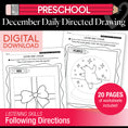Load image into Gallery viewer, Printable Preschool December Directed Drawing Worksheets
