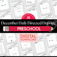 Load image into Gallery viewer, Printable Preschool December Directed Drawing Worksheets
