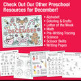 Load image into Gallery viewer, Printable Preschool December Directed Drawing Worksheets
