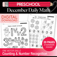 Load image into Gallery viewer, Printable Preschool December Daily Math

