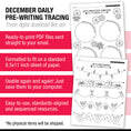 Load image into Gallery viewer, Printable Preschool December Daily Pre-Writing Tracing Worksheets
