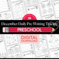Load image into Gallery viewer, Printable Preschool December Daily Pre-Writing Tracing Worksheets
