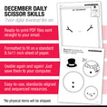 Load image into Gallery viewer, Printable Preschool December Daily Scissor Skills
