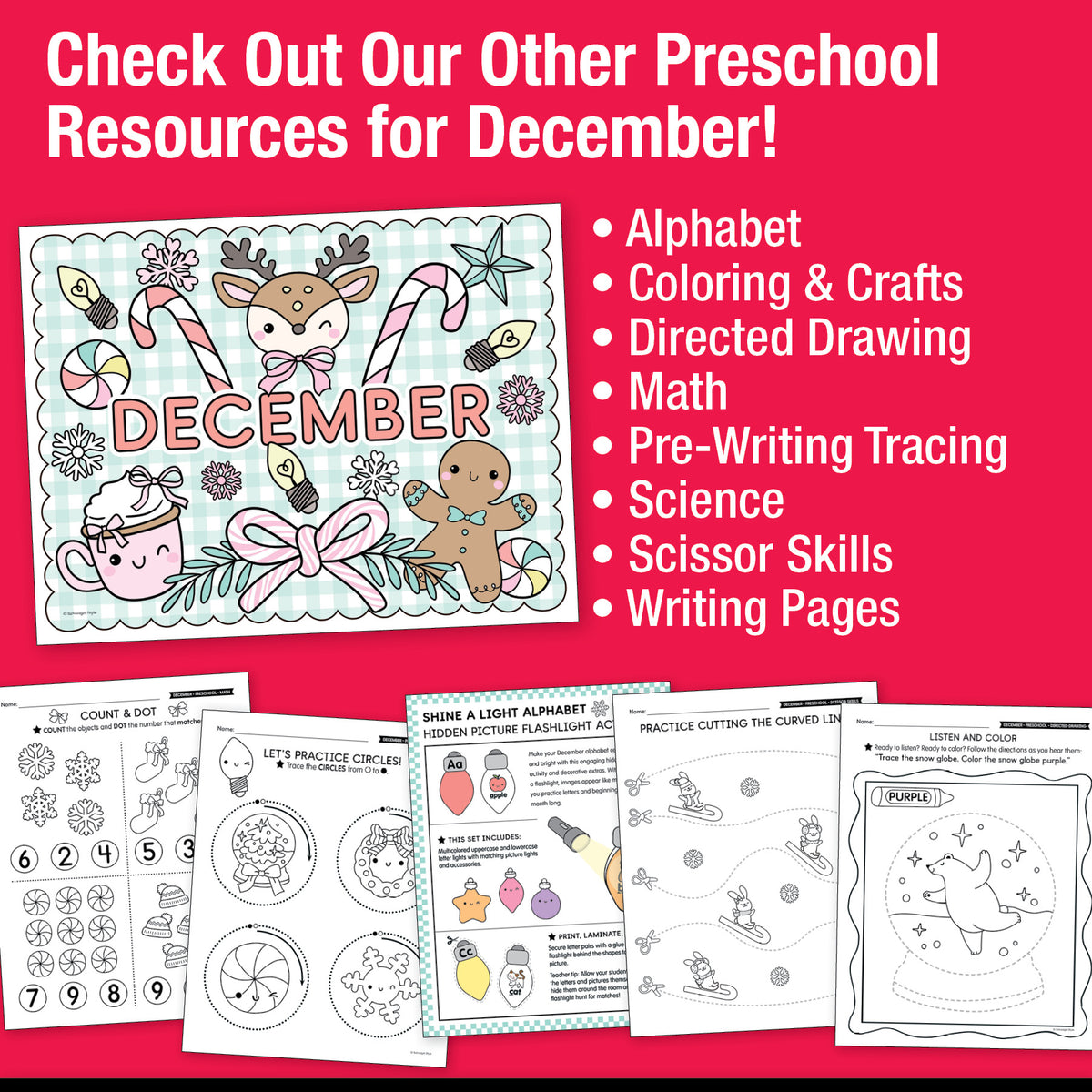 Printable Preschool December Letter of the Week (M-P)
