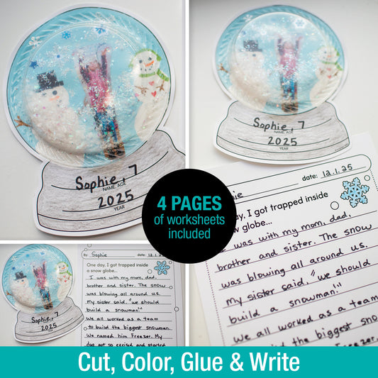 Printable December "Trapped In A Snow Globe" Snow Globe Keepsake Craftivity