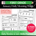 Load image into Gallery viewer, Printable First Grade January Daily Morning Work
