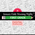 Load image into Gallery viewer, Printable First Grade January Daily Morning Work
