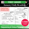 Load image into Gallery viewer, Printable First Grade January Daily Reading
