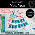 Load image into Gallery viewer, Printable January First and Second Grade New Year Crafts and Activities Party Pack

