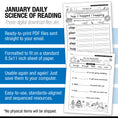 Load image into Gallery viewer, Printable Second Grade January Daily Science of Reading
