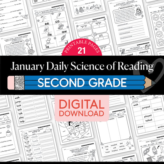 Printable Second Grade January Daily Science of Reading