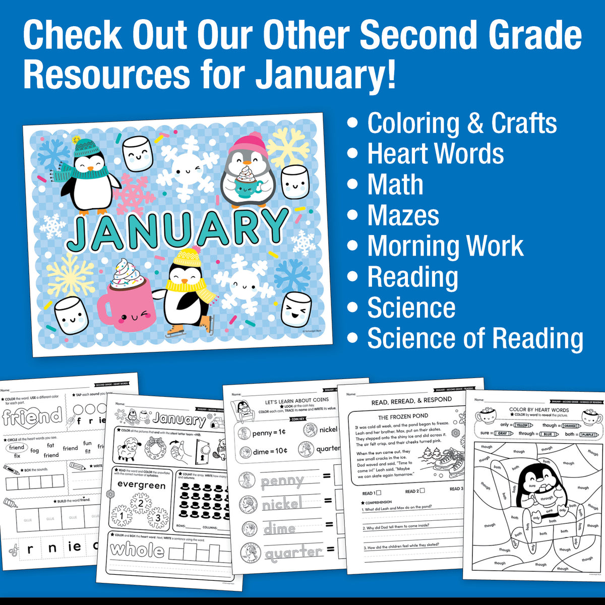 Printable Second Grade January Daily Writing