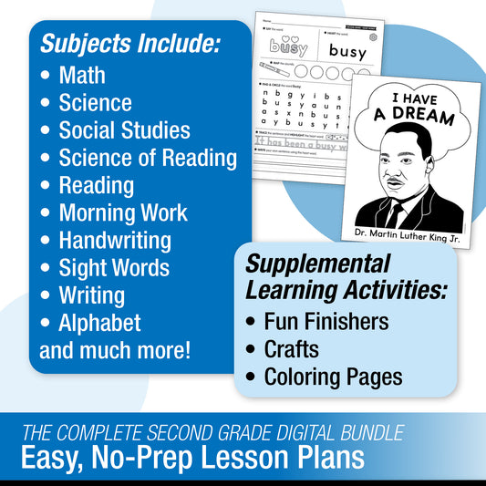 Printable Second Grade January Thematic Unit Bundle