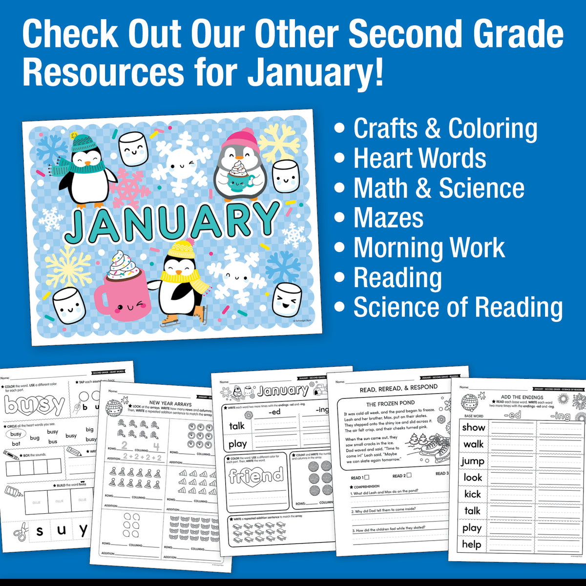 Printable Second Grade January Writing Bundle