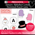 Load image into Gallery viewer, Printable Preschool January Alphabet Center Snowman Stack Game
