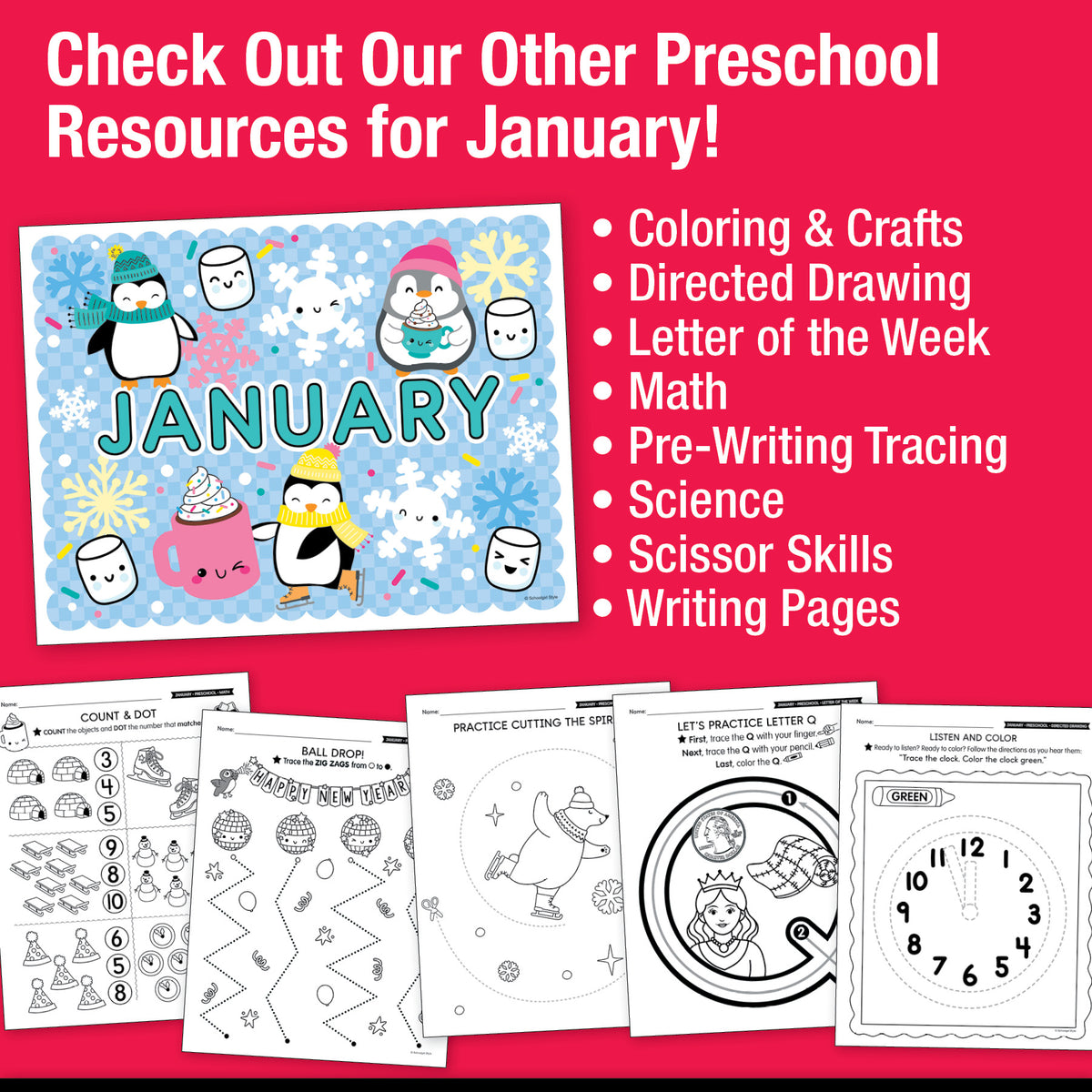 Printable Preschool January Alphabet Center Snowman Stack Game